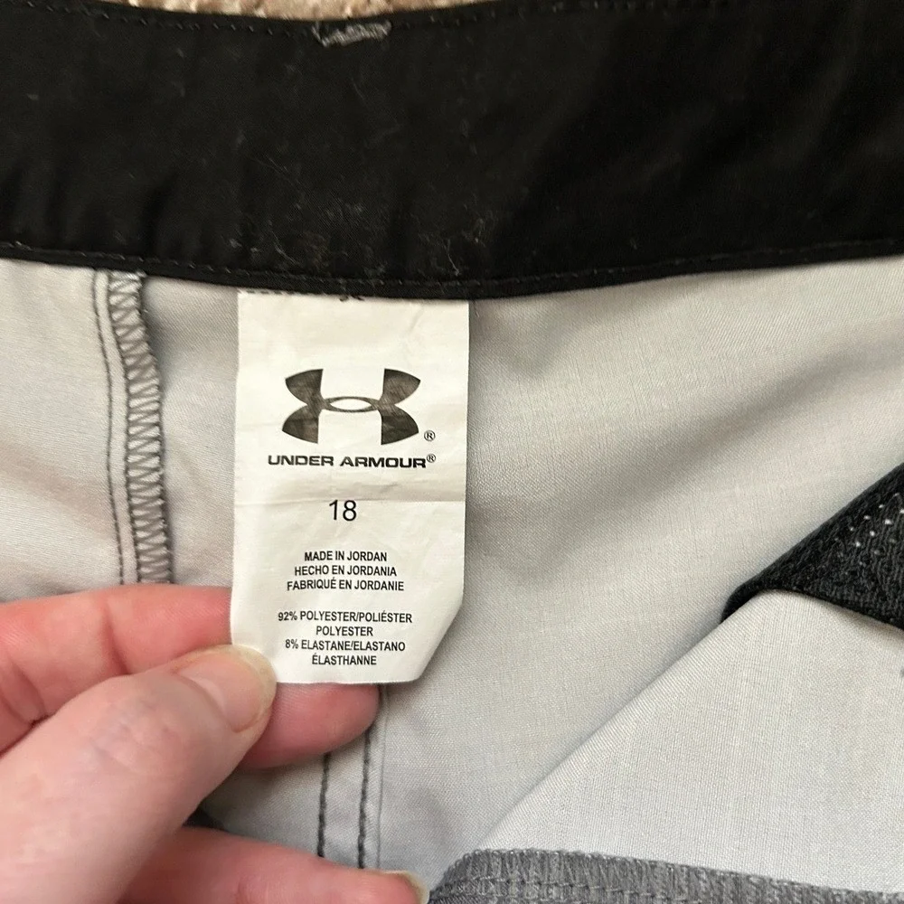 Under Armour Amphibious Shorts I Performance, Gray Striped I Size 18‎